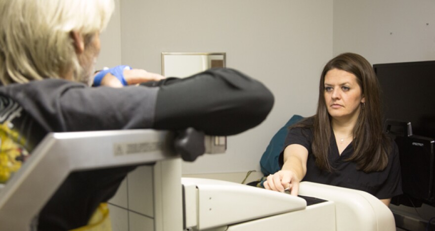 Shanna Burge begins a patient’s radiology test at Southern Plains Medical Group in Chickasha. 