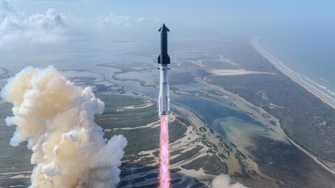 SpaceX's Starship V3 takes flight from Texas.
