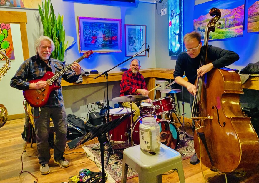 The Glenn Ginn Trio. Left to right, Glenn Ginn, Nick Diedrichsen, Ryan McGillicuddy.