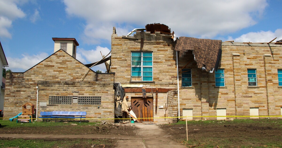 Newark cleans up after Tuesday's storms tear roof off church, damage trees and homes