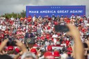 President Donald Trump speaking at Tampa rally
