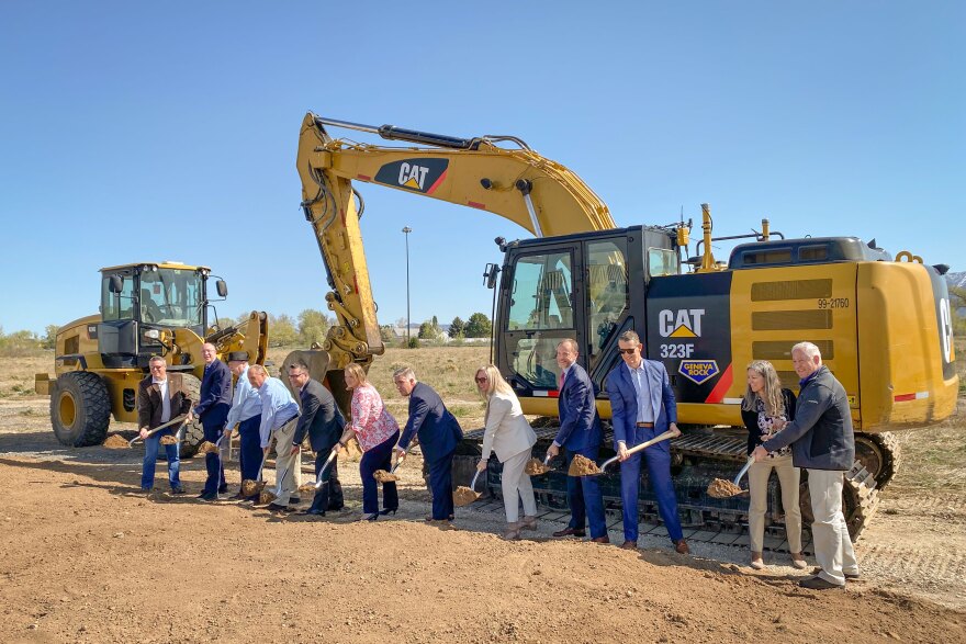 State and local leaders gathered in Clearfield Monday for the groundbreaking ceremony at the Clearfield Station site, April 15, 2022.