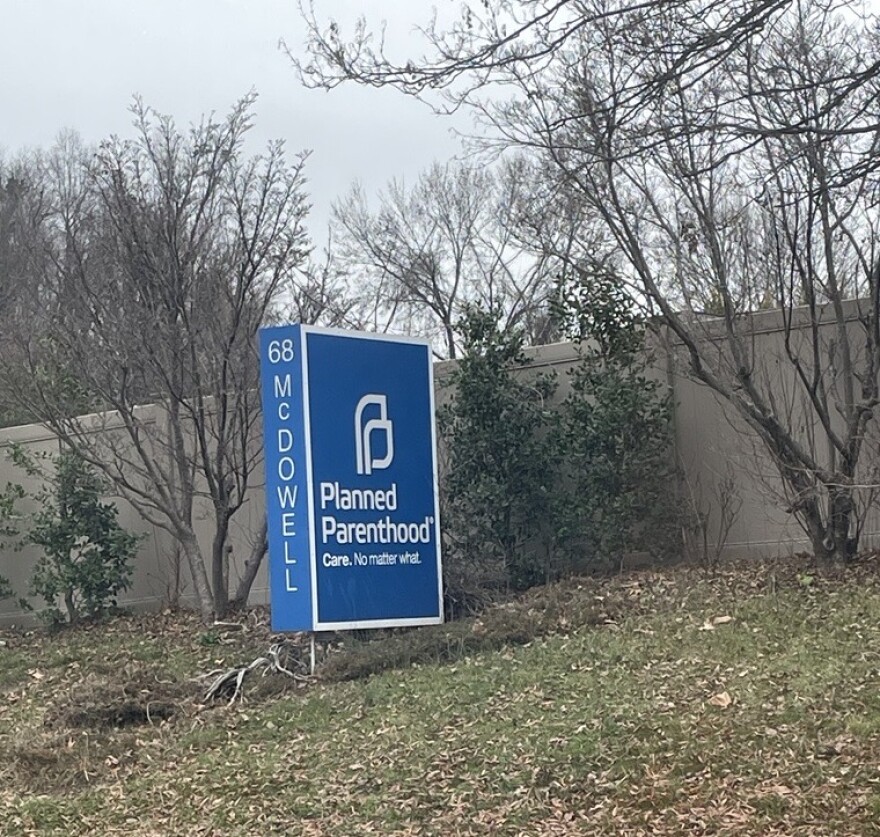 Photo of the Planned Parenthood sign in Asheville.