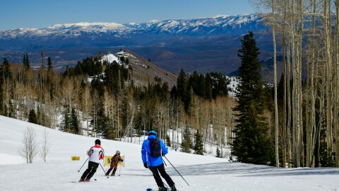 Skiers are seen at Canyons Village.