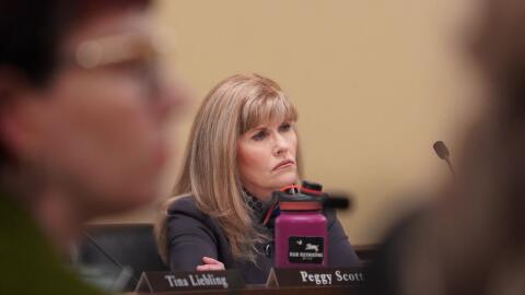 Rep. Peggy Scott, R-Andover, listens during a committee meeting in the Minnesota Legislature in March 2026.