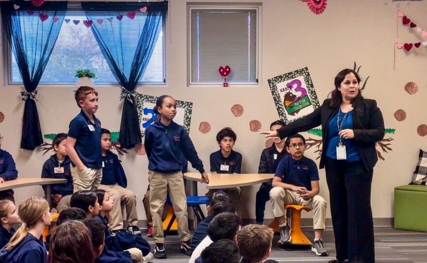 Principal Angulo spotlights the students who earned two perfect scores on last year's assessments.