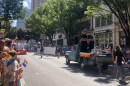 Attendees wave LGBTQ+ flags at the Winston-Salem Pride parade in 2024.