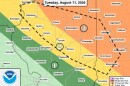 A thunderstorm complex will work through the northern half of Illinois today with a conditional threat storms extend southward into central parts of the state. If they do, damaging wind gusts 75+ mph are the primary hazard. Additional storms are possible later tonight, though will be lower in coverage and intensity. Stay weather aware today!