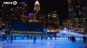 Light the Knights ice skating in Uptown Charlotte