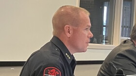 Pekin Police Chief Seth Ranney explains to Pekin City Council members Monday about how Pekin police officers will enforce a new city ordinance that bans homeless campsites on public property.