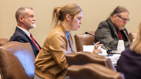 Sen. Kendal Sacchieri (R-Blanchard) speaks during a committee meeting on Feb. 9, 2026.