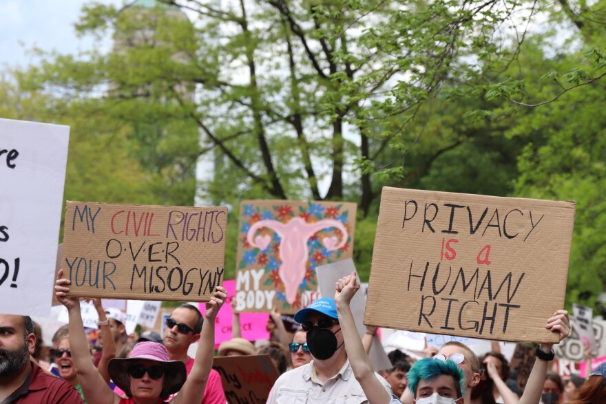  Abortion supporters and opponents rallied in Ann Arbor in May after a Supreme Court draft opinion overturning Roe v. Wade was leaked. 