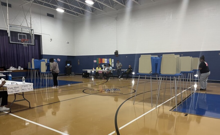 Voters cast their preliminary election ballots in the gymnasium of the Boys and Girls Club in Springfield, Massachusetts, on Sept. 12, 2023.