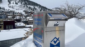 A ballot drop box outside City Hall.