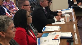 Monroe County Clerk Adam Bello (Right), City of Rochester Chief of Staff Alex Yudelson (center) Rochester Mayor Lovely Warren (Left)