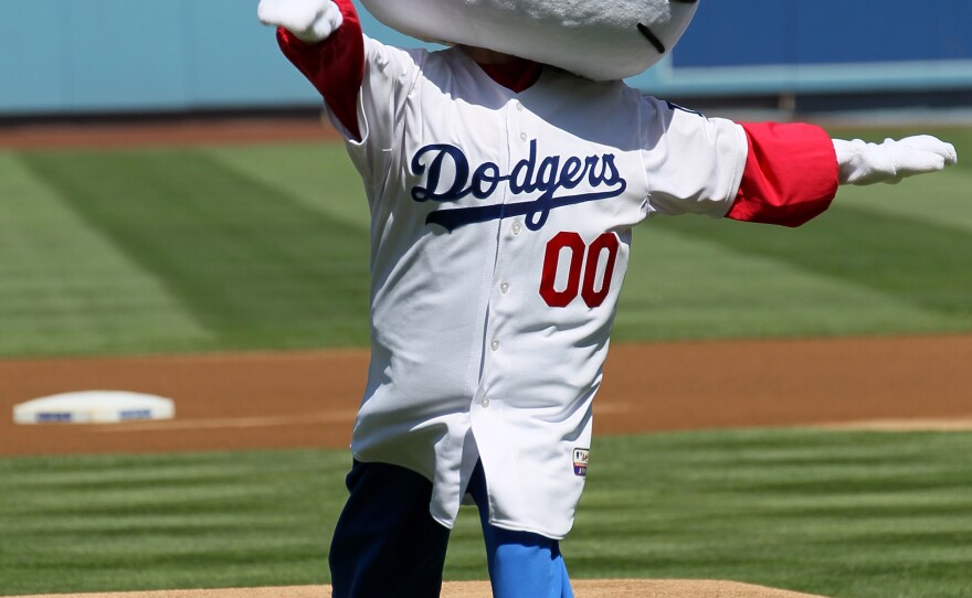 Hello Kitty throws out the first pitch before a game between the Pittsburgh Pirates and the Los Angeles Dodgers at Dodger Stadium in Los Angeles in 2011.