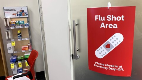 Flu shot area at a CVS Pharmacy