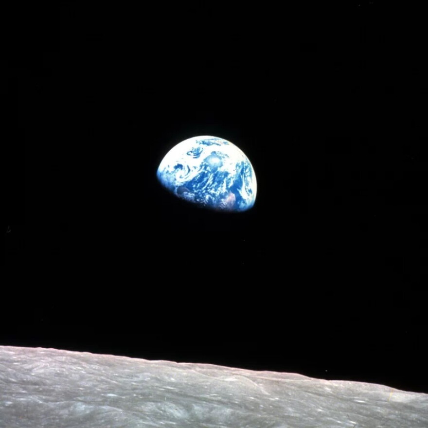 The iconic "Earthrise" image taken by astronaut Bill Anders on Apollo 8 on Christmas Eve 1968. Friday marked the 50th anniversary of the Apollo 8 liftoff.