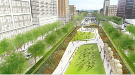 Rendering of recessed highway along the I-65 stretch.