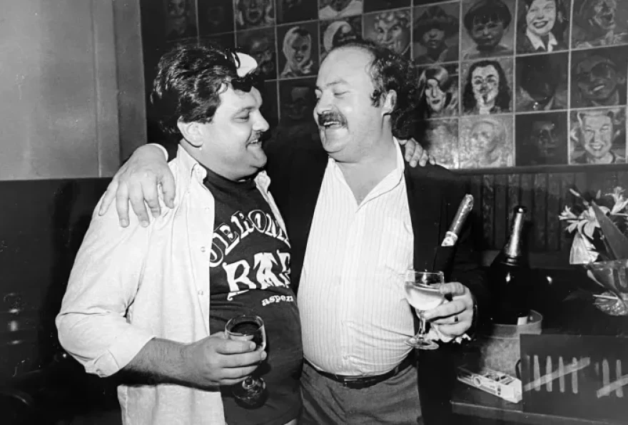 Writer Gregg Krupa and John Rector at Leo’s in the 1970s.