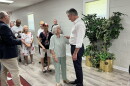 California Gov. Gavin Newsom meets with supporters in Hardeeville, South Carolina on Sept. 3, 2026.