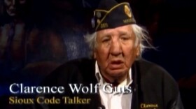 Screenshot of a Clarence Wolf Guts a World War Two Code Talker.