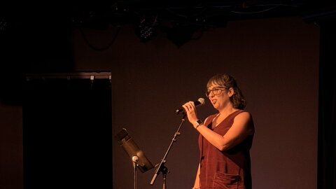 Joni McNeal speaks at Long Story Short on Sept. 10, 2026 in Portsmouth, NH.