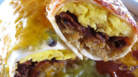 The Breakfast Burrito at Tia Sophia's in Santa Fe, New Mexico.