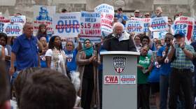 Sanders' speech hit many of the same topics he focused on during the 2016 election â€“ tuition-free college, universal healthcare, and higher taxes for the wealthy.
