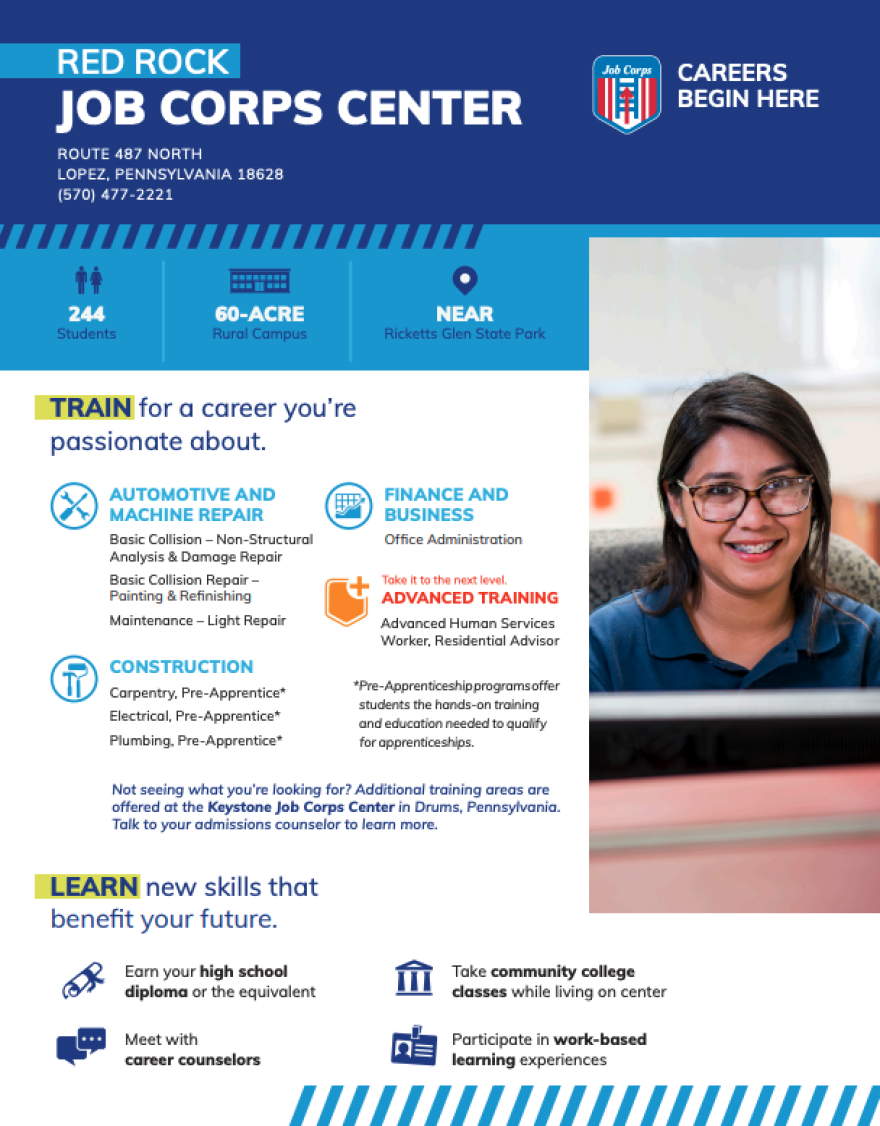 Information about the Red Rock Job Corps Center from the info.joinjobcorps.com site