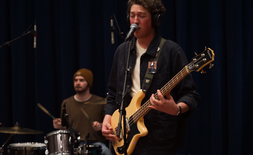 Disaster Kid performing live in WNIJ's Studio A