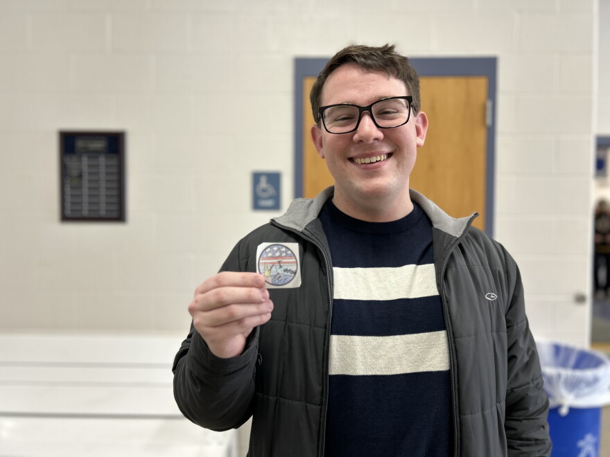 Ian Manning voted in Tilton this morning, his first time ever voting in an election.