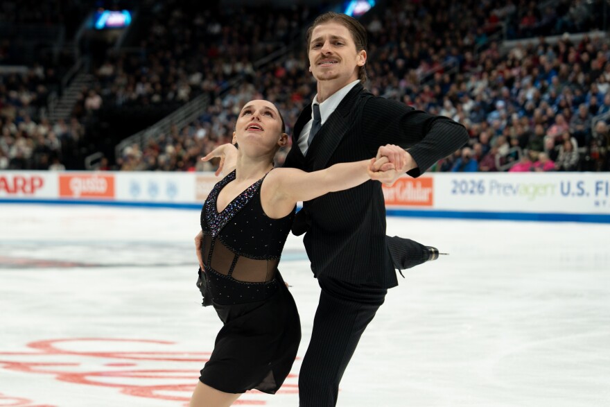 Oona Brown and Gage Brown compete in the ice dance free skate during the 2026 U.S. Figure Skating Championships at the Enterprise Center on Saturday, Jan. 10, 2026, in St. Louis’ Downtown West neighborhood.