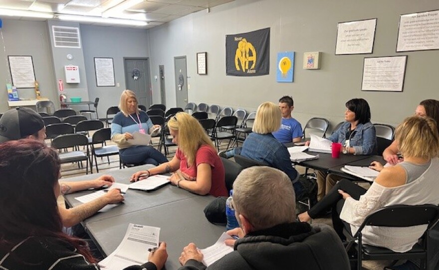 A group discussion at Living Clean