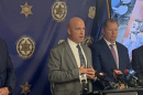 D.J. Granville (center) at a joint Erie County Sheriff's Office and Erie County District Attorney's press conference in July of 2023 announcing the seizure of drugs, money and guns. Granville is joined by Erie County Sherriff John Garcia (left), and Erie County DA Mike Keane