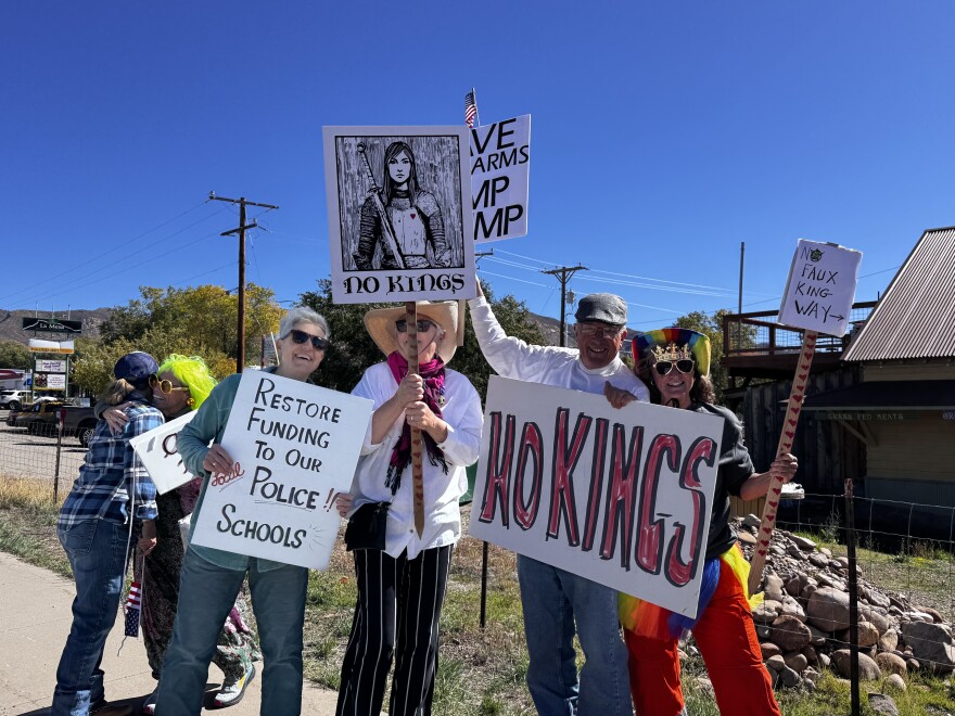 "No Kings" protests in Mancos, Colorado, on October 18, 2025.