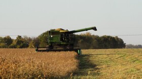 Will Glazik harvested organic soybeans in the fall of 2020 on one the farms his family operates near Paxton, Ill.