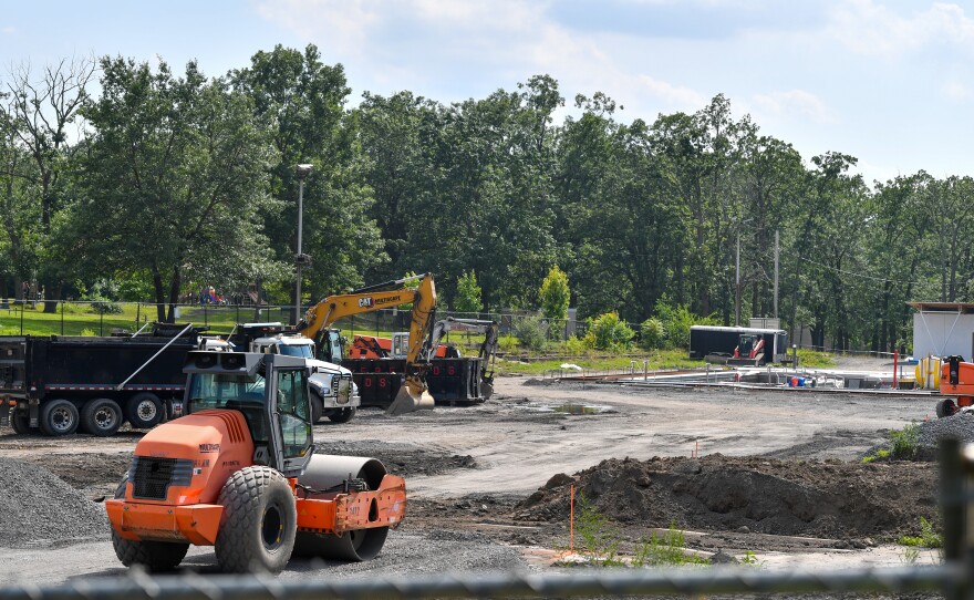 Construction is underway on the activity pool at Nay Aug Park.