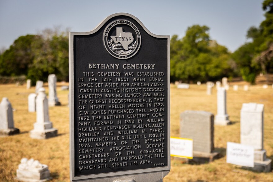 Bethany Cemetery is pictured on Aug. 25, 2023, in East Austin. Michael Minasi / KUT