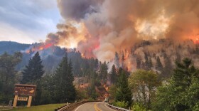 Fire burning in Smith River Complex.