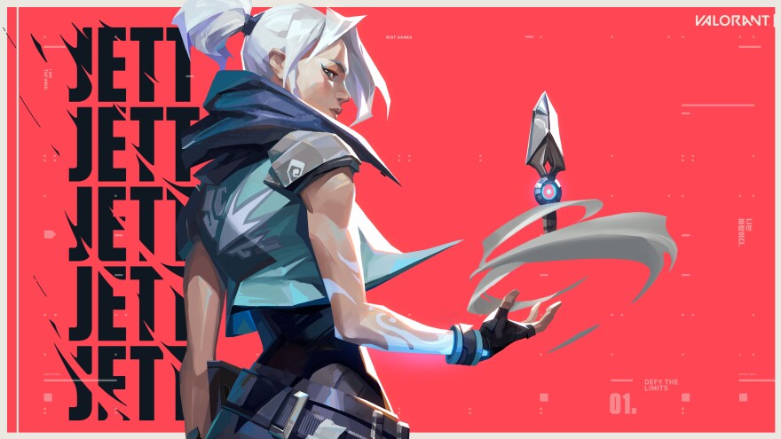 <em>Valorant</em>'s playable characters, called agents, all have unique abilities. Among other things, Jett can cloud enemies' vision with fog.