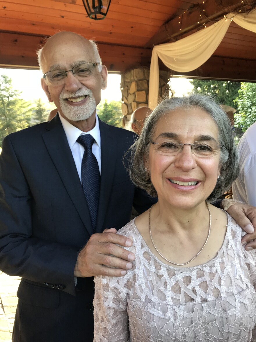 Manohar and Vera, who met on a bus in Brazil.