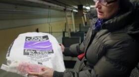 Gail Hanson, a veterinarian with the Pew Research Center, says the feed Jeremy Gustafson feeds to his hogs contains antibiotics.