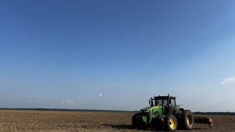 A tractor on a farm in Richland Parish, Louisiana.