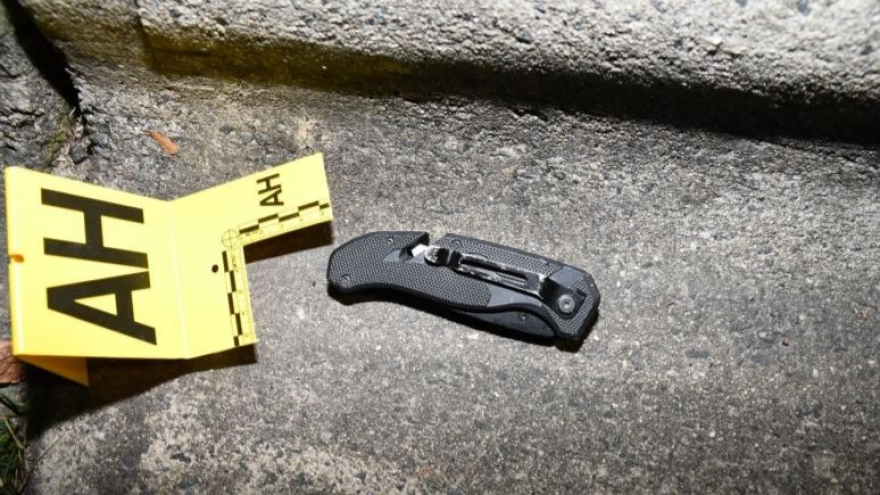 The DA's Office says a knife was found at the scene.