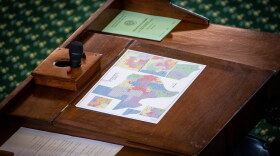  Proposed voting district maps sit on the desks of Texas legislators during the third special session Sept. 20. 