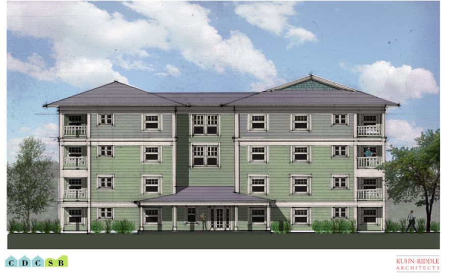 A rendering of the affordable housing project at 100 Bridge St. Great Barrington, Massachusetts.