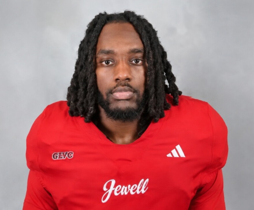 This is the portrait of MichahJo Barnett, William Jewell football player who died 8/29/2026