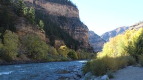 The Colorado River flows through Glenwood Canyon in western Colorado. The river’s operating guidelines expire next year and the seven states that use it are negotiating how to allocate water post-2026.
