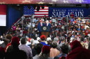 President Trump invited Senate candidate Michael Whatley back up to the stage during his remarks in Gastonia Wednesday, Sept. 16, 2026.